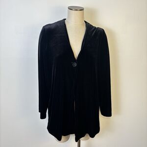 Alex Evenings Womens M Black Velvet Party Holiday Jacket Topper Formal Cardigan